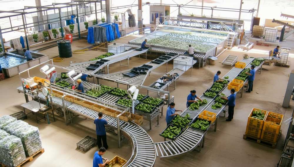 Operación de finca bananera con control en tiempo real